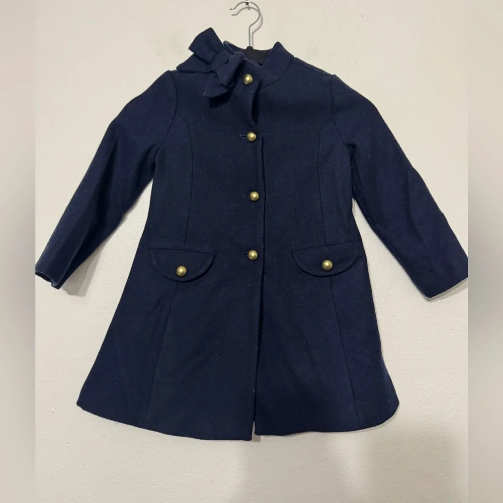 Janie and Jack Navy blue Girls Wool Blend Coat Size 4